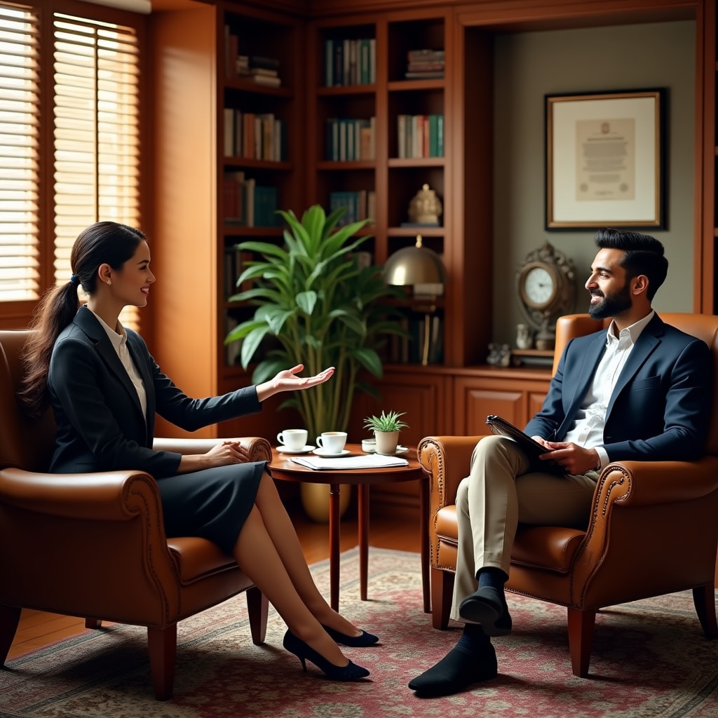 Bureau de consultation professionnelle avec documentation